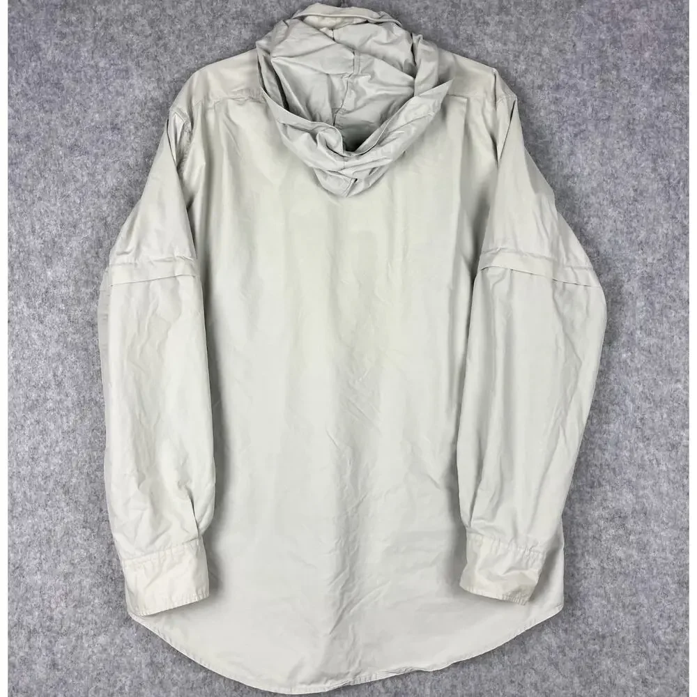 Banana Republic Shirt Mens L‎ Stowaway Hood Nylon Zip Off Sleeve Outdoor Fishing